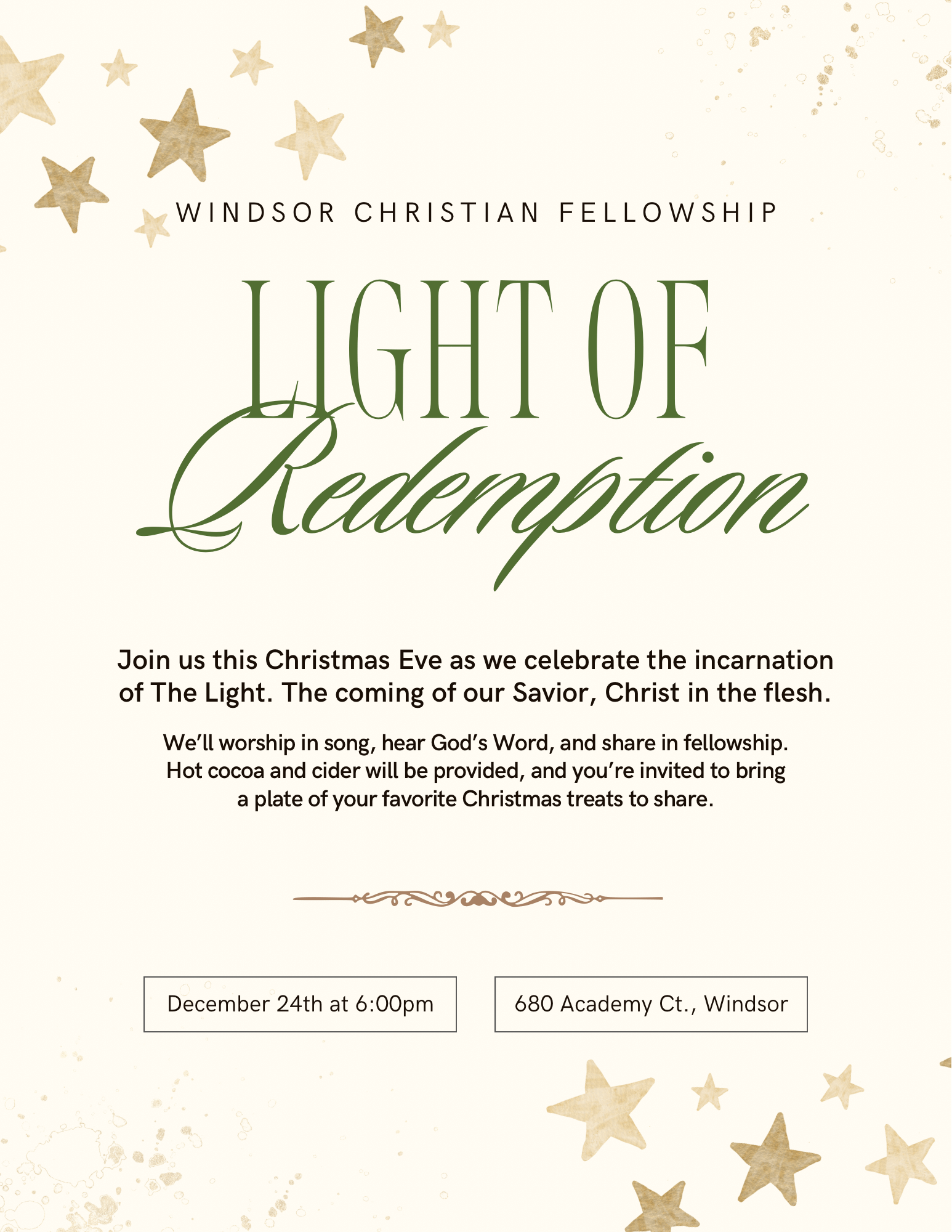 WCF Christmas Eve Invitation 2025
